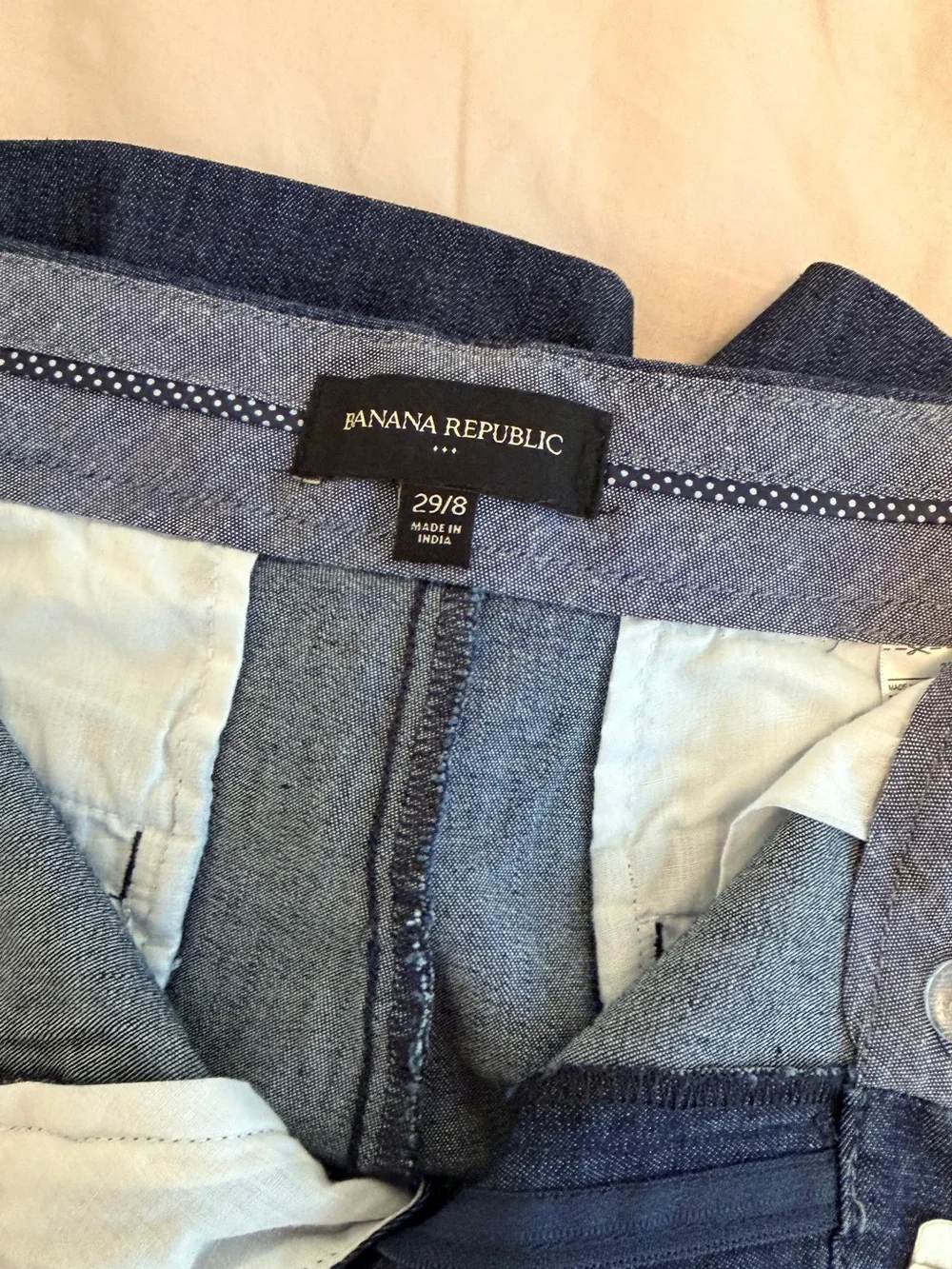Banana Republic Navy Tailored Linen-Blend Women's Shorts